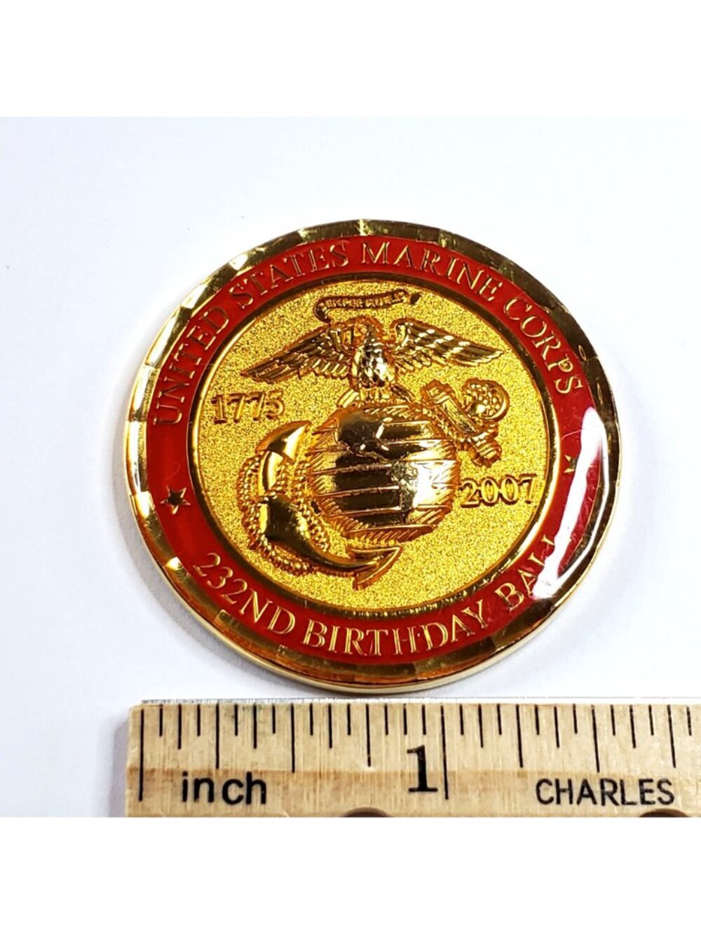 USMC 232nd Birthday Ball Challenge Coin 2nd Battalion 10th Marines 2007 EGA - Picture 4 of 7